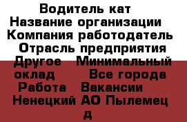 Водитель кат › Название организации ­ Компания-работодатель › Отрасль предприятия ­ Другое › Минимальный оклад ­ 1 - Все города Работа » Вакансии   . Ненецкий АО,Пылемец д.